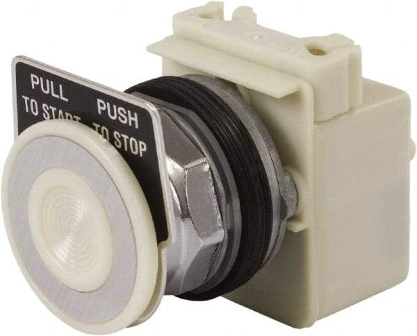 Schneider Electric - 30mm Mount Hole, Extended Mushroom Head, Pushbutton Switch Only - Round, Maintained (MA) - Exact Industrial Supply
