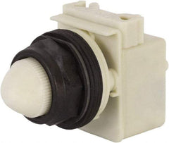 Schneider Electric - 110 VAC at 50/60 Hz via Transformer, 120 VAC at 50/60 Hz via Transformer White Lens Indicating Light - Round Lens, Screw Clamp Connector, Corrosion Resistant, Dust Resistant, Oil Resistant - Exact Industrial Supply