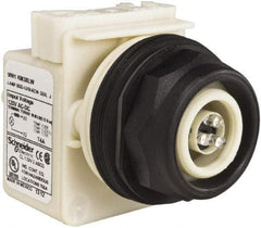 Schneider Electric - 120 V White Lens LED Pilot Light - Round Lens, Screw Clamp Connector, 54mm OAL x 42mm Wide, Vibration Resistant - Exact Industrial Supply