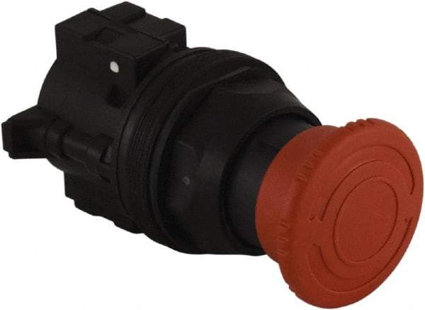 Schneider Electric - 30mm Mount Hole, Extended Mushroom Head, Pushbutton Switch Only - Round, Red Pushbutton, Maintained (MA) - Exact Industrial Supply