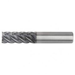 3/8x3/8x7/8x2-1/2 5FL Square Carbide End Mill-Round Shank-AlTiN - Exact Industrial Supply