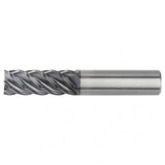 1/2x1/2x1x3 5FL Square Carbide End Mill-Round Shank-AlTiN - Exact Industrial Supply