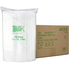 13″ × 15″ 4-MIL Clear Reloc Zippit Zipper Bags , Sold per Case of 500 (5 boxes of 100 per case)