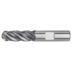 1/2x1/2x1x3 Ball Nose 4FL Carbide End Mill-Weldon Shank-AlTiN - Exact Industrial Supply