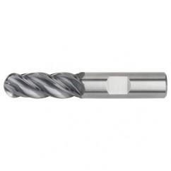 5/8x5/8x1-1/4x3-1/2 Ball Nose 4FL Carbide End Mill-Weldon Shank-AlTiN - Exact Industrial Supply