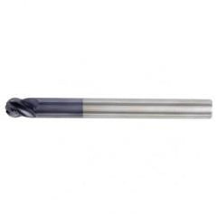 1/4x1/4x3/8x4 Ball Nose 4FL Carbide End Mill-Round Shank-TiAlN - Exact Industrial Supply