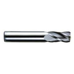3/8 Dia. x 2-1/2 Overall Length 4-Flute .020 C/R Solid Carbide SE End Mill-Round Shank-Center Cut-AlTiN - Exact Industrial Supply