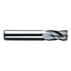 1/2 Dia. x 3 Overall Length 4-Flute .015 C/R Solid Carbide SE End Mill-Round Shank-Center Cut-AlTiN - Exact Industrial Supply