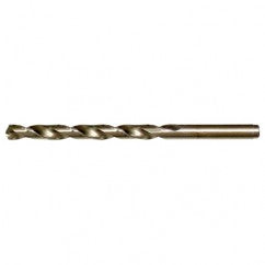 #25 RHS / RHC HSS-CO 8% (M42) 135 Degree Split Point Cobalt Heavy Duty Jobber Length Drill - Straw / Gold Oxide - Exact Industrial Supply