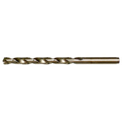 25/64 RHS / RHC HSS-CO 8% (M42) 135 Degree Split Point Cobalt Heavy Duty Jobber Length Drill - Straw / Gold Oxide - Exact Industrial Supply