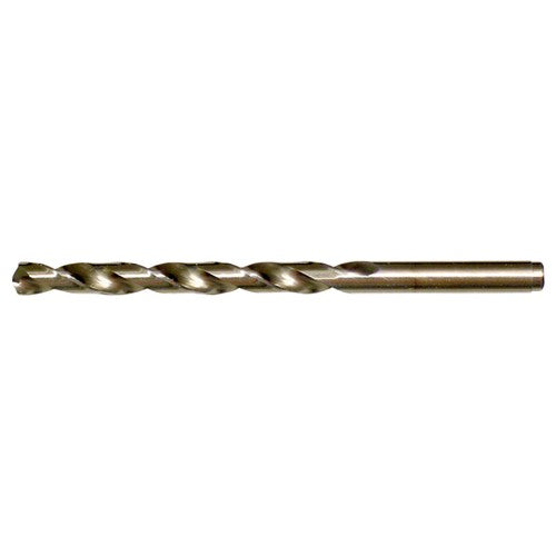 3/16 RHS / RHC HSS-CO 8% (M42) 135 Degree Split Point NAS907 Type J Cobalt Heavy Duty Jobber Drill - Straw / Gold Oxide - Exact Industrial Supply