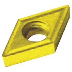 DCMT 21.51 Single-sided|T Micro Grain, 1/64″ Corner Radius, 0.094″ Thick, 1/4″ Inscribed Circle, 55° Diamond, Turning Indexable Insert - Exact Industrial Supply