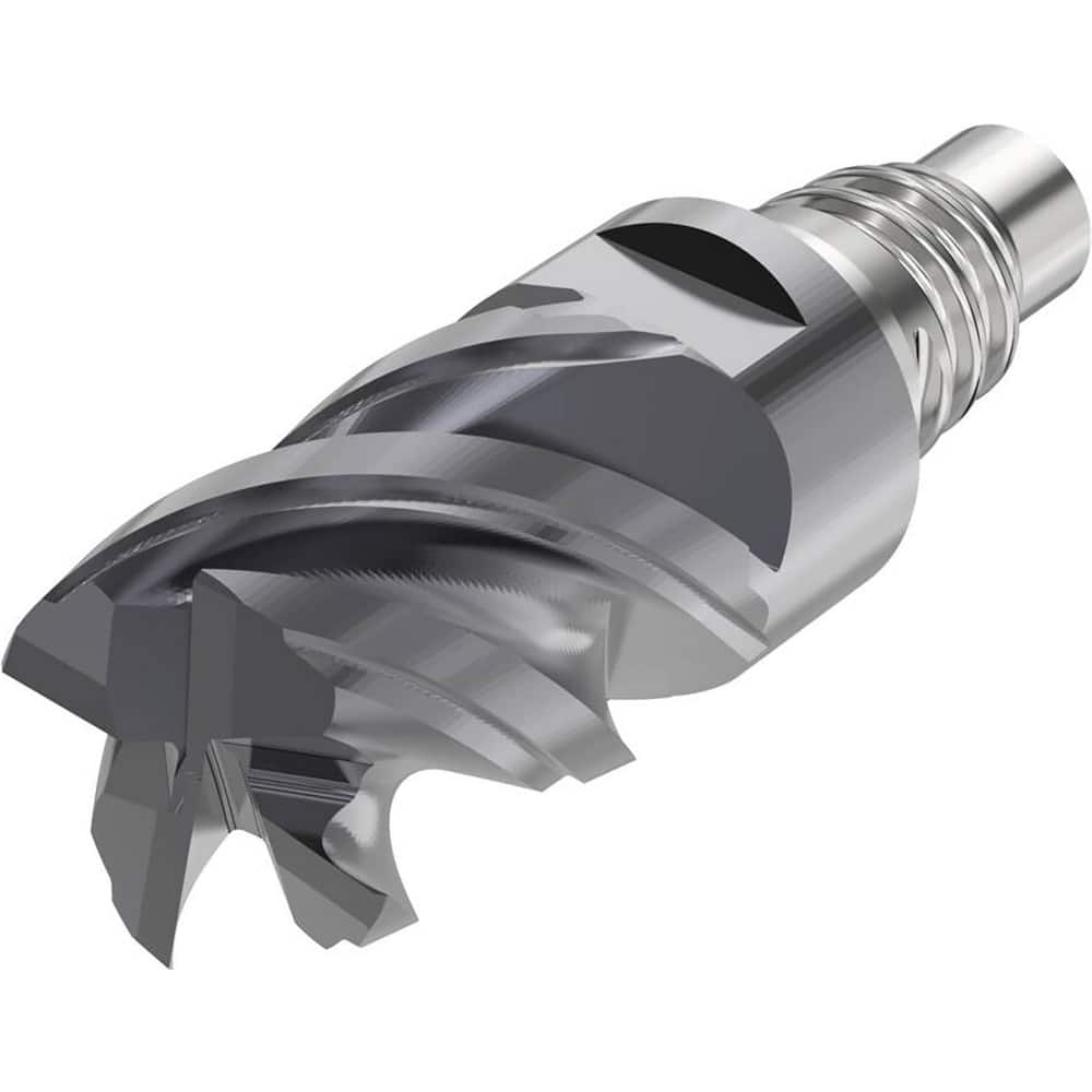 Corner Radius & Corner Chamfer End Mill Heads; Mill Diameter (mm): 12.00; Chamfer Width (mm): 0.150; Chamfer Angle: 45.000; Length of Cut (mm): 14.4000; Connection Type: E12; Overall Length (mm): 35.9000; Centercutting: Yes; Flute Type: Helical; Series: X
