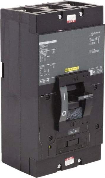 Square D - 400 Amp, 600 V, 3 Pole, Panel Mount Molded Case Circuit Breaker - Magnetic Trip, Multiple Breaking Capacity Ratings - Exact Industrial Supply
