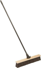 Ability One - 24" Medium Duty Polypropylene Push Broom - Wood Block, Bolt-On Handle Connection - Exact Industrial Supply