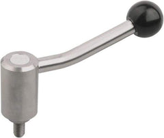 KIPP - M8, Stainless Steel Threaded Stud Adjustable Clamping Handle - 100mm OAL, 58.5mm High - Exact Industrial Supply