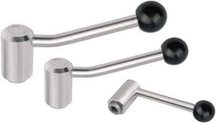 KIPP - M10, Stainless Steel Threaded Hole Adjustable Clamping Handle - 125mm OAL, 57.5mm High - Exact Industrial Supply