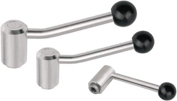 KIPP - M8, Stainless Steel Threaded Hole Adjustable Clamping Handle - 100mm OAL, 58.5mm High - Exact Industrial Supply