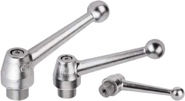 KIPP - M16, Steel Threaded Hole Adjustable Clamping Handle - 153.5mm OAL, 78mm High - Exact Industrial Supply