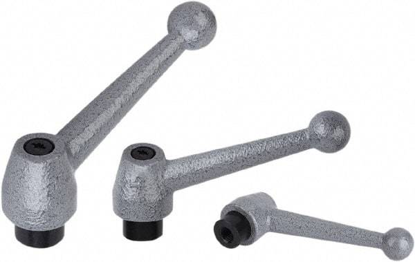 KIPP - 1/2-13, Stainless Steel Threaded Hole Adjustable Clamping Handle - 97mm OAL, 54mm High - Exact Industrial Supply