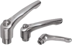 KIPP - 3/8-16, Stainless Steel Threaded Hole Adjustable Clamping Handle - 91mm OAL, 58.5mm High - Exact Industrial Supply