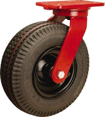 Hamilton - 10" Diam, Rubber Swivel Caster - 480 Lb Capacity, Top Plate Mount, 4-1/2" x 6-1/2" Plate, Sealed Precision Ball Bearing - Exact Industrial Supply