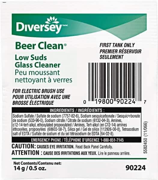 Diversey - 0.50 oz Packet Unscented Glass Cleaner - Use on Beverage Glass - Exact Industrial Supply