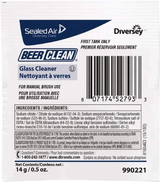 Diversey - 0.50 oz Packet Unscented Glass Cleaner - Use on Beverage Glass - Exact Industrial Supply