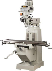 Enco - 10" Table Width x 54" Table Length, Variable Speed Pulley Control, 3 Phase Knee Milling Machine - R8 Spindle Taper, 3 hp - Exact Industrial Supply