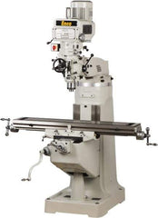 Enco - 9" Table Width x 49" Table Length, Variable Speed Pulley Control, 1 Phase Knee Milling Machine - R8 Spindle Taper, 3 hp - Exact Industrial Supply