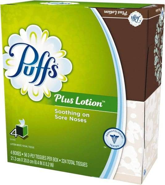 Puffs - Decorative Box of White Facial Tissues - 1 Ply - Exact Industrial Supply