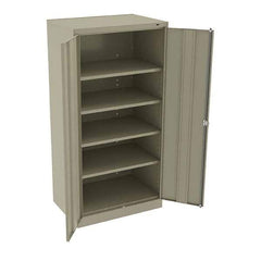 Tennsco - 5 Shelf Locking Storage Cabinet - Steel, 36" Wide x 24" Deep x 72" High, Sand - Exact Industrial Supply