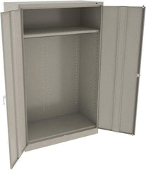 Tennsco - 2 Shelf Wardrobe Storage Cabinet - Steel, 48" Wide x 24" Deep x 78" High, Light Gray - Exact Industrial Supply