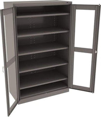 Tennsco - 5 Shelf Visible Storage Cabinet - Steel, 48" Wide x 24" Deep x 78" High, Medium Gray - Exact Industrial Supply