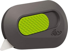 Slice - Retractable Utility Knife - 2-1/2" Blade, Black & Green Rubber Handle, 1 Blade Included - Exact Industrial Supply