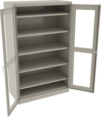 Tennsco - 5 Shelf Visible Storage Cabinet - Steel, 48" Wide x 24" Deep x 78" High, Light Gray - Exact Industrial Supply