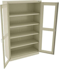 Tennsco - 5 Shelf Visible Storage Cabinet - Steel, 48" Wide x 18" Deep x 78" High, Champagne/Putty - Exact Industrial Supply