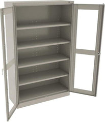 Tennsco - 5 Shelf Visible Storage Cabinet - Steel, 48" Wide x 18" Deep x 78" High, Light Gray - Exact Industrial Supply