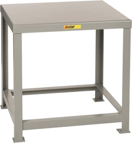 Little Giant - 30 Wide x 16" Deep x 30" High, 7 Gauge Steel Heavy-Duty Machine Table - Fixed Legs, Gray - Exact Industrial Supply