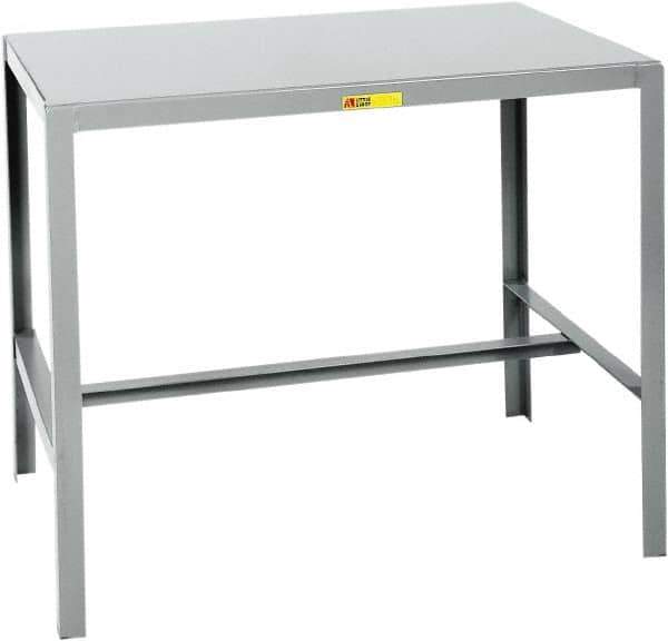 Little Giant - 24 Wide x 18" Deep x 30" High, Steel Machine Work Table - Straight Edge, Fixed Legs, Gray - Exact Industrial Supply