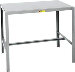 Little Giant - 24 Wide x 18" Deep x 24" High, Steel Machine Work Table - Straight Edge, Fixed Legs, Gray - Exact Industrial Supply