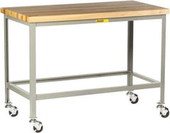 Little Giant - Mobile Table - Steel, Fixed Leg, Gray, 72" Long x 30" Deep x 35" High - Exact Industrial Supply