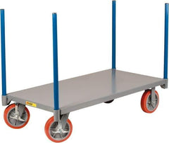 Little Giant - 3,600 Lb Capacity Steel Pipe Stake Truck - Steel Deck, 36" OAW, 72" Platform Length, Polyurethane Casters - Exact Industrial Supply