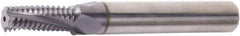Vargus - M10x1 ISO, 0.343" Cutting Diam, 3 Flute, Solid Carbide Helical Flute Thread Mill - Internal Thread, 0.807" LOC, 2-7/8" OAL, 3/8" Shank Diam - Exact Industrial Supply
