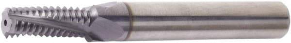 Vargus - 12-24 UN, 0.163" Cutting Diam, 3 Flute, Solid Carbide Helical Flute Thread Mill - Internal Thread, 7/16" LOC, 2.244" OAL, 1/4" Shank Diam - Exact Industrial Supply