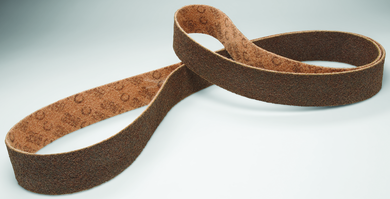 3 x 24" - Coarse - Brown Surface Scotch-Brite Conditioning Belt - Exact Industrial Supply