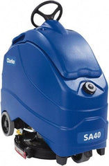 Clarke - 20" Cleaning Width, Battery Powered Floor Scrubber - 0.66 hp, 140 RPM, 12 Gal Tank Capacity, Series SA40 - Exact Industrial Supply