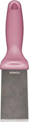 Remco - Stiff Stainless Steel Beveled Scraper - 1-1/2" Blade Width x 3-1/2" Blade Length, 5-13/32" Long Ergonomic Polypropylene Handle - Exact Industrial Supply