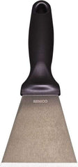 Remco - Stiff Stainless Steel Beveled Scraper - 3" Blade Width x 3-1/2" Blade Length, 5-13/32" Long Ergonomic Polypropylene Handle - Exact Industrial Supply
