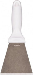 Remco - Stiff Stainless Steel Beveled Scraper - 3" Blade Width x 3-1/2" Blade Length, 5-13/32" Long Ergonomic Polypropylene Handle - Exact Industrial Supply
